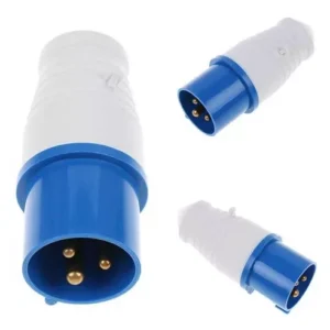 PLUGUE MACHO 3 PINOS 220v 16A AZUL - 013