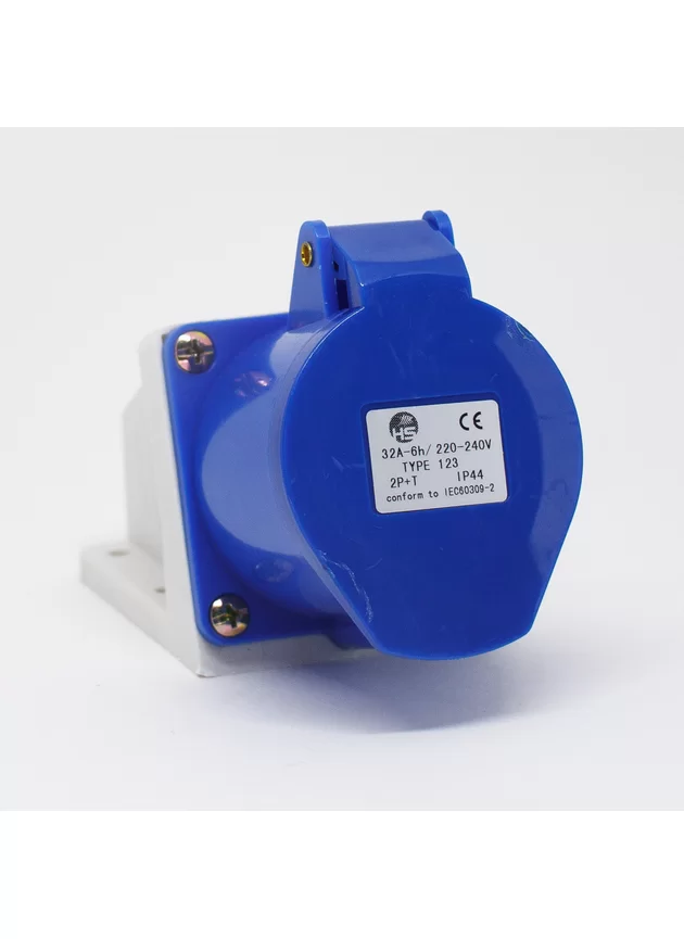 TOMADA DE PAREDE/SOBREPOR 2P+T 6H 220VCA/32A AZUL 123