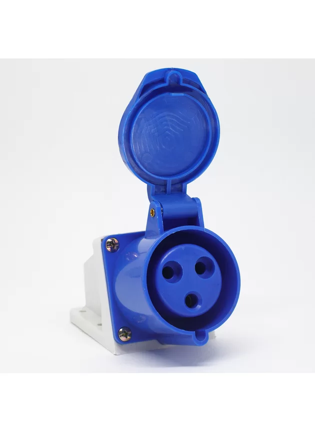 TOMADA DE PAREDE/SOBREPOR 2P+T 6H 220VCA/32A AZUL 123 - Imagem 2