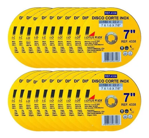 DISCO DE CORTE INOX 7" X 1.6 FLEX - LOTUS