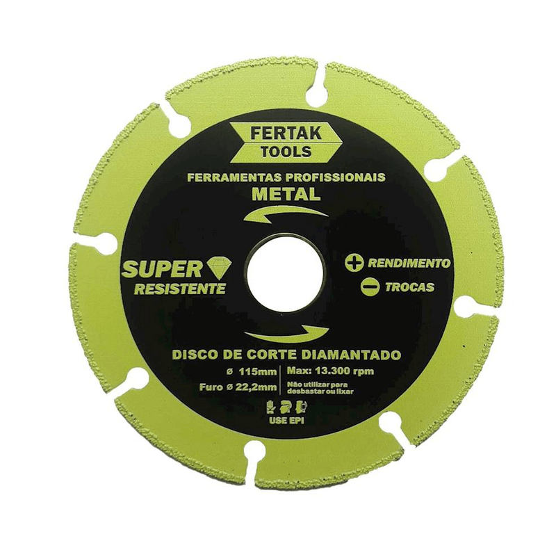 DISCO DE CORTE P/ MET +1000 - 115 X 22,2 - FERTAK