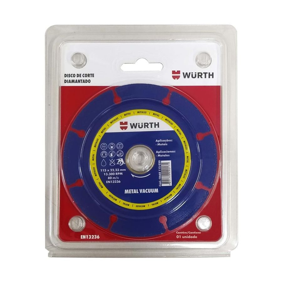 DISCO DIAMANTADO METAL VACUUM 115X20 (SUPERABRASIVO) - WURTH - Imagem 2