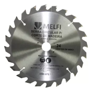 DISCO SERRA CIRCULAR CORTE MADEIRA - VIDEA 7.1/4" X 20 MM X 24 DENTES - MELFI