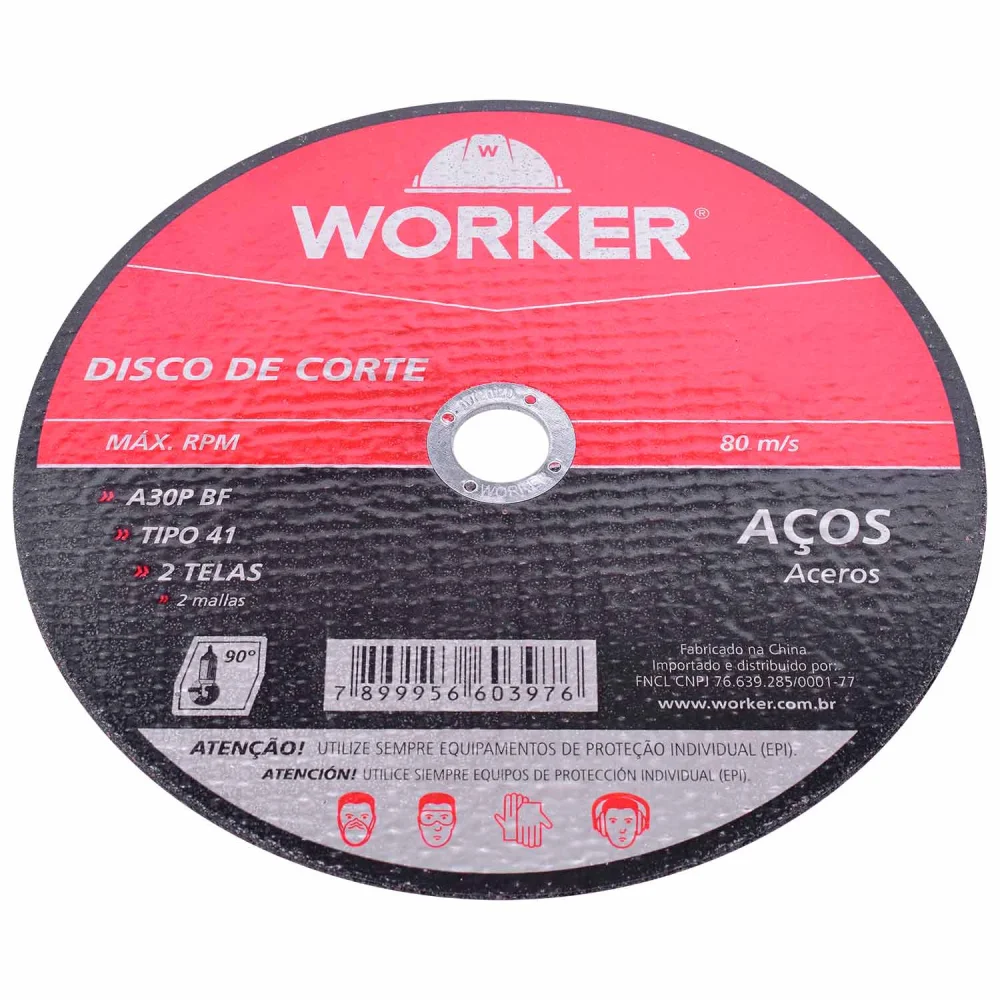 DISCO DE CORTE ACO 7"X1/8"X22;2MM - WORKER