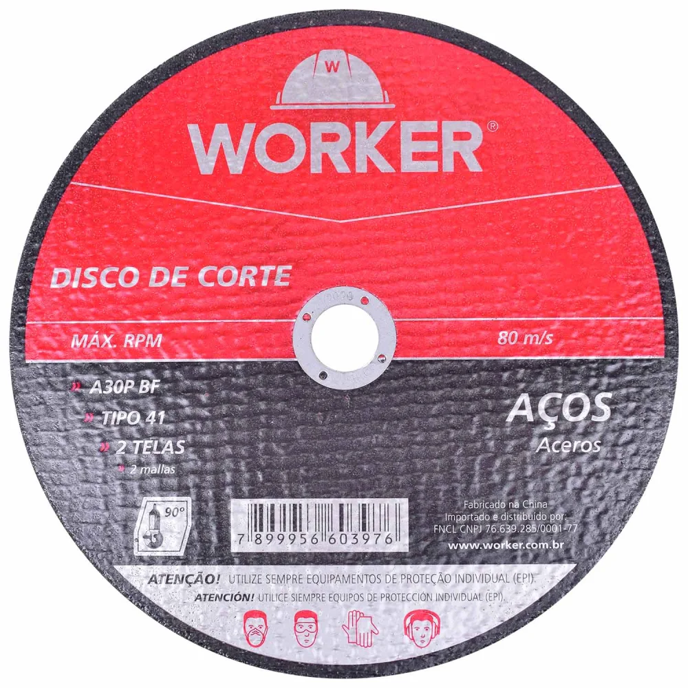 DISCO DE CORTE ACO 7"X1/8"X22;2MM - WORKER - Imagem 3